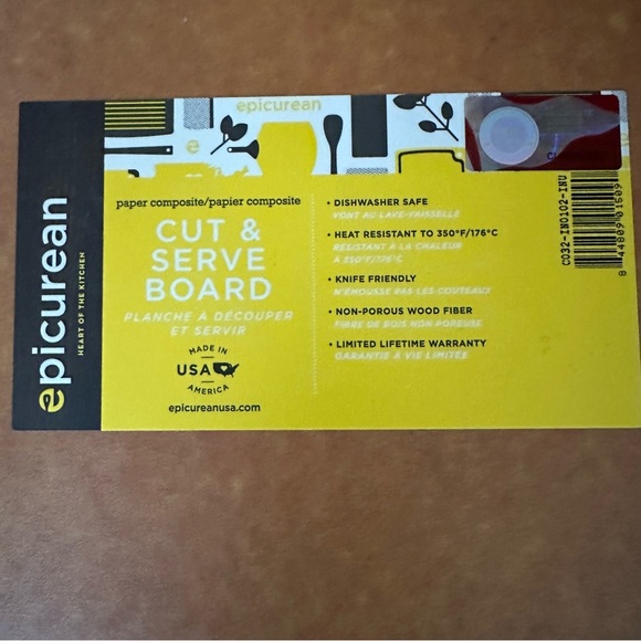 Epicurean Cut & Serve Board Indiana Shaped Indiana University Logo USA NEW - Picture 3 of 5